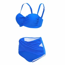 'Amanda'  High Waist Bikini -Blue