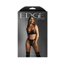 EDGE Quilted Bra & Crotchless Panty - M/L