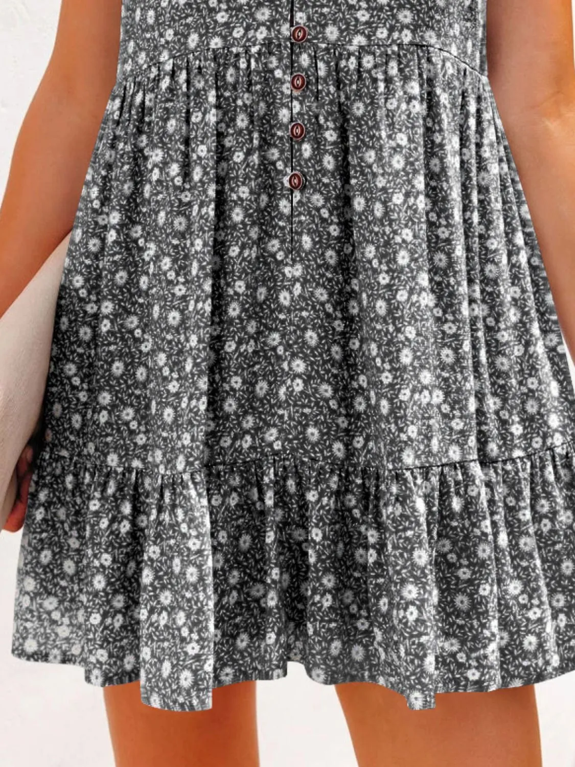 Floral V-Neck Flutter Sleeve Mini Dress