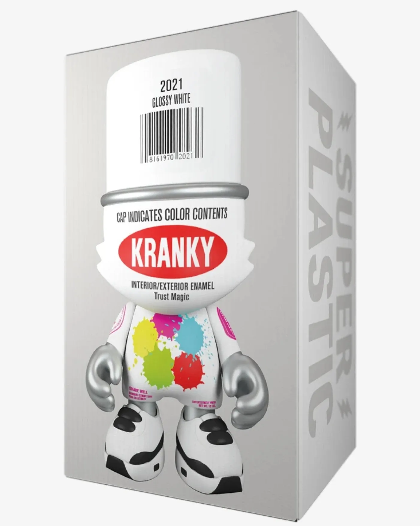 Glossy White SuperKranky SuperPlastic Art Toy by Sket-One