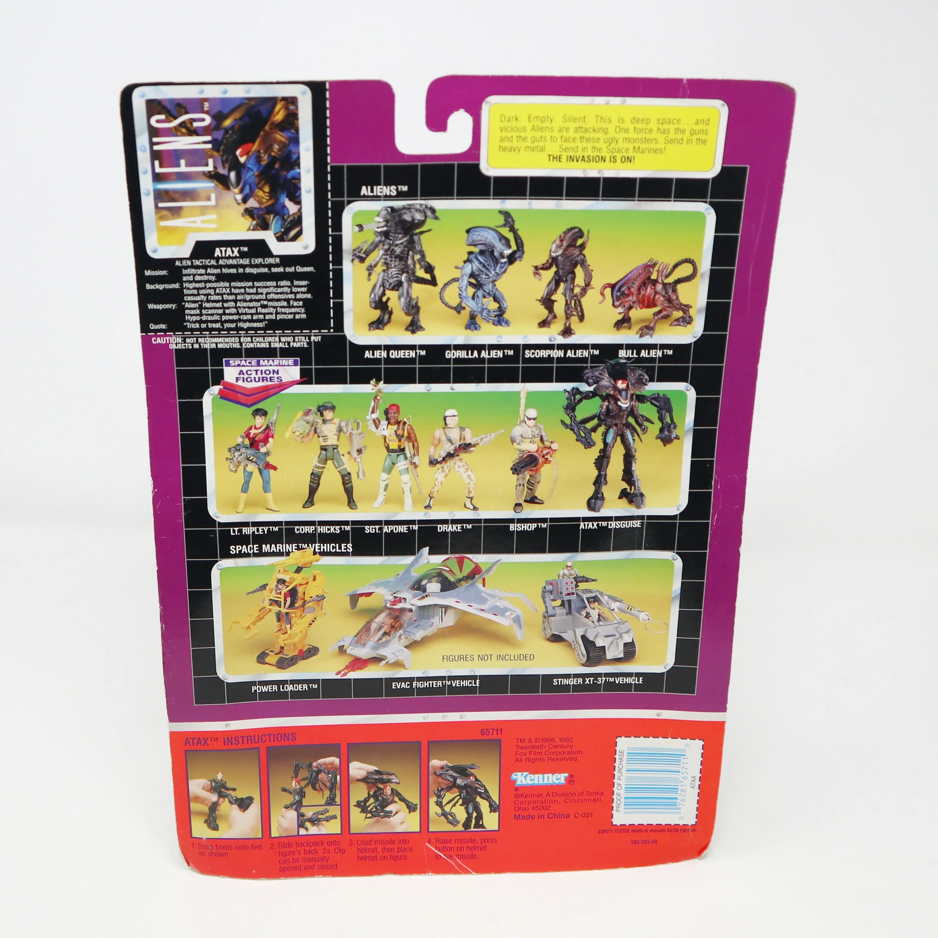 Vintage 1992 90s Kenner Aliens Space Marine ATAX Alien Tactical Advantage Explorer Action Figure Carded MOC